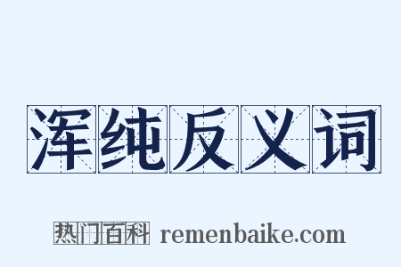 浑纯反义词是什么意思的图片